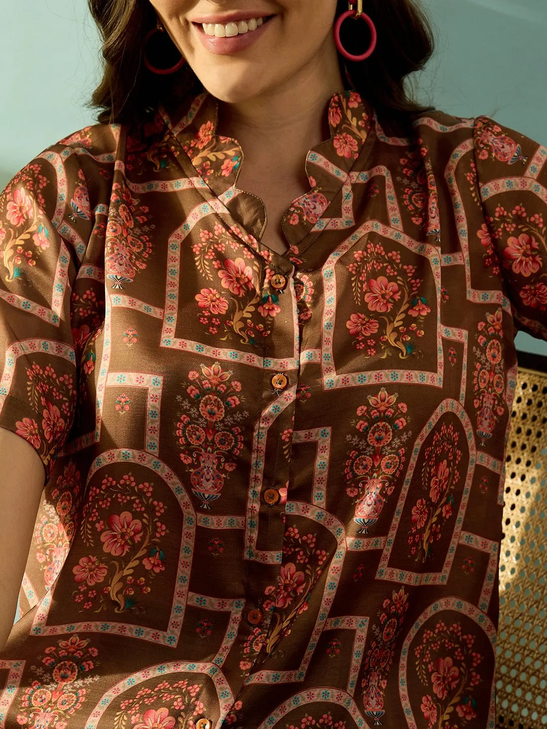 Scalloped Floral Vintage Shirt