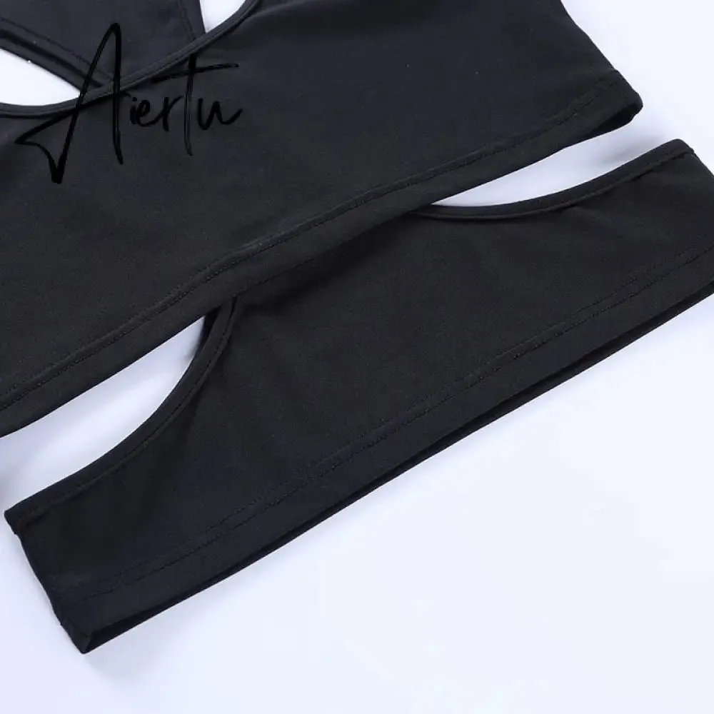 Sexy Hollow Tanks Top Two-piece Women Summer Fashion Crop Tops For Women Black White Sleeveless Casual Tank Tops Streetwear