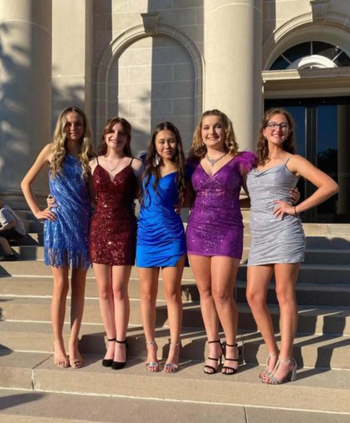 Sparkly Sequin Short Homecoming Dress for Teens One Shoulder Bodycon Tight Mini Cocktail Party Gowns