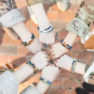Stack of Two Military Bracelets | Home of the Brave   Courage