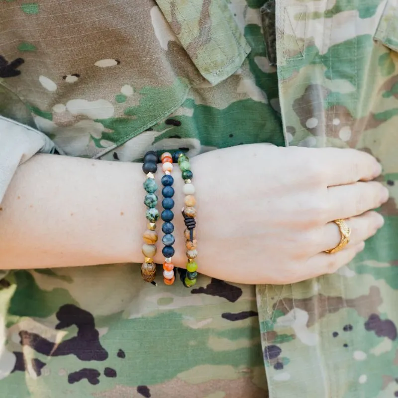 Stack of Two Military Bracelets | Home of the Brave   Courage