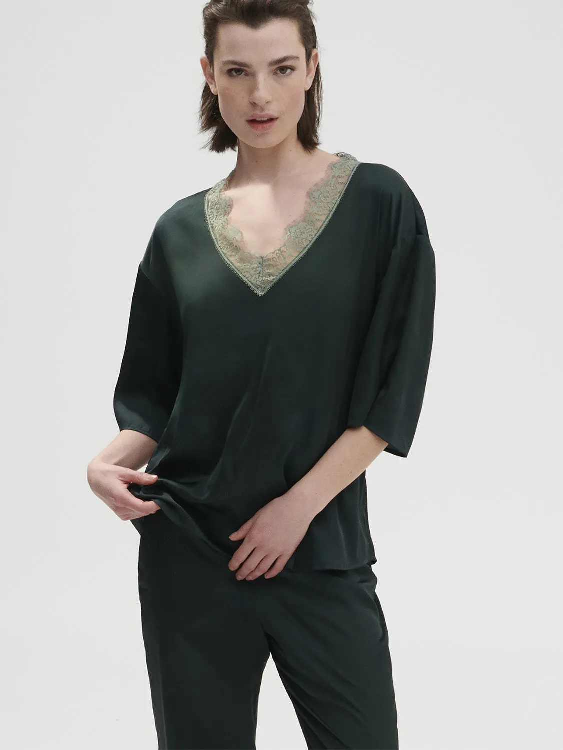 Top manches 3/4 - Vert Kolsaï