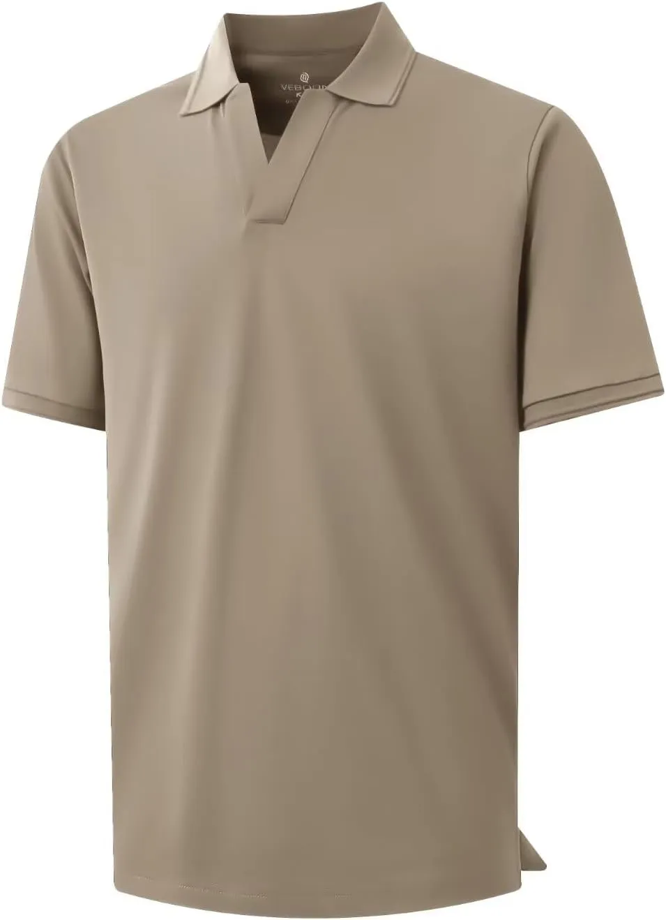 VEBOON Mens V Neck Polo Shirts Short Sleeve Lightweight Business Collared Shirts Performance Golf Polo Shirts for Men