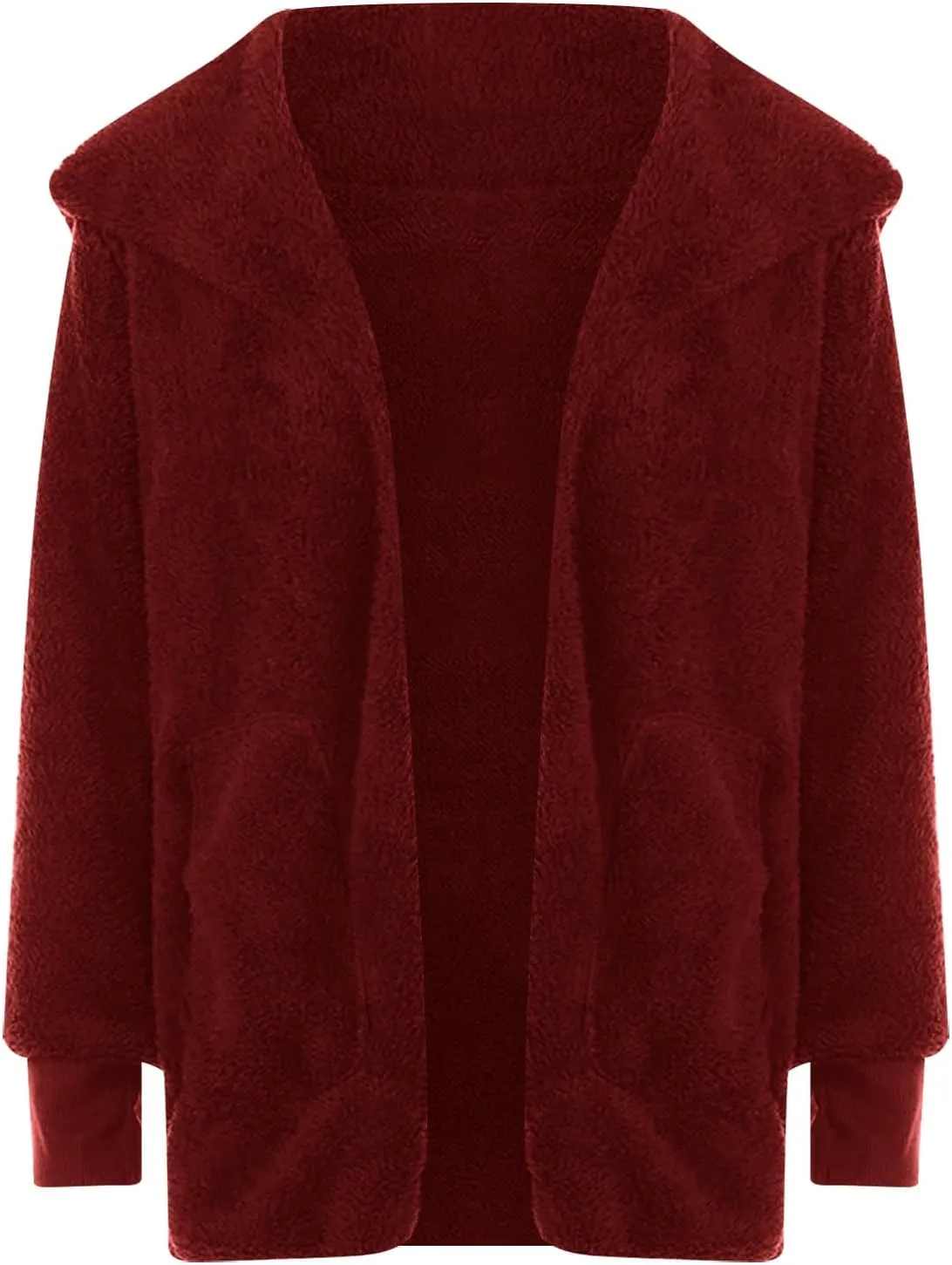 Winter Cardigan for Women,Womens Warm Lapel Faux Fur Fluffy Coats Long Sleeve Fleece Jacket Fuzzy Pea Coat Overwear