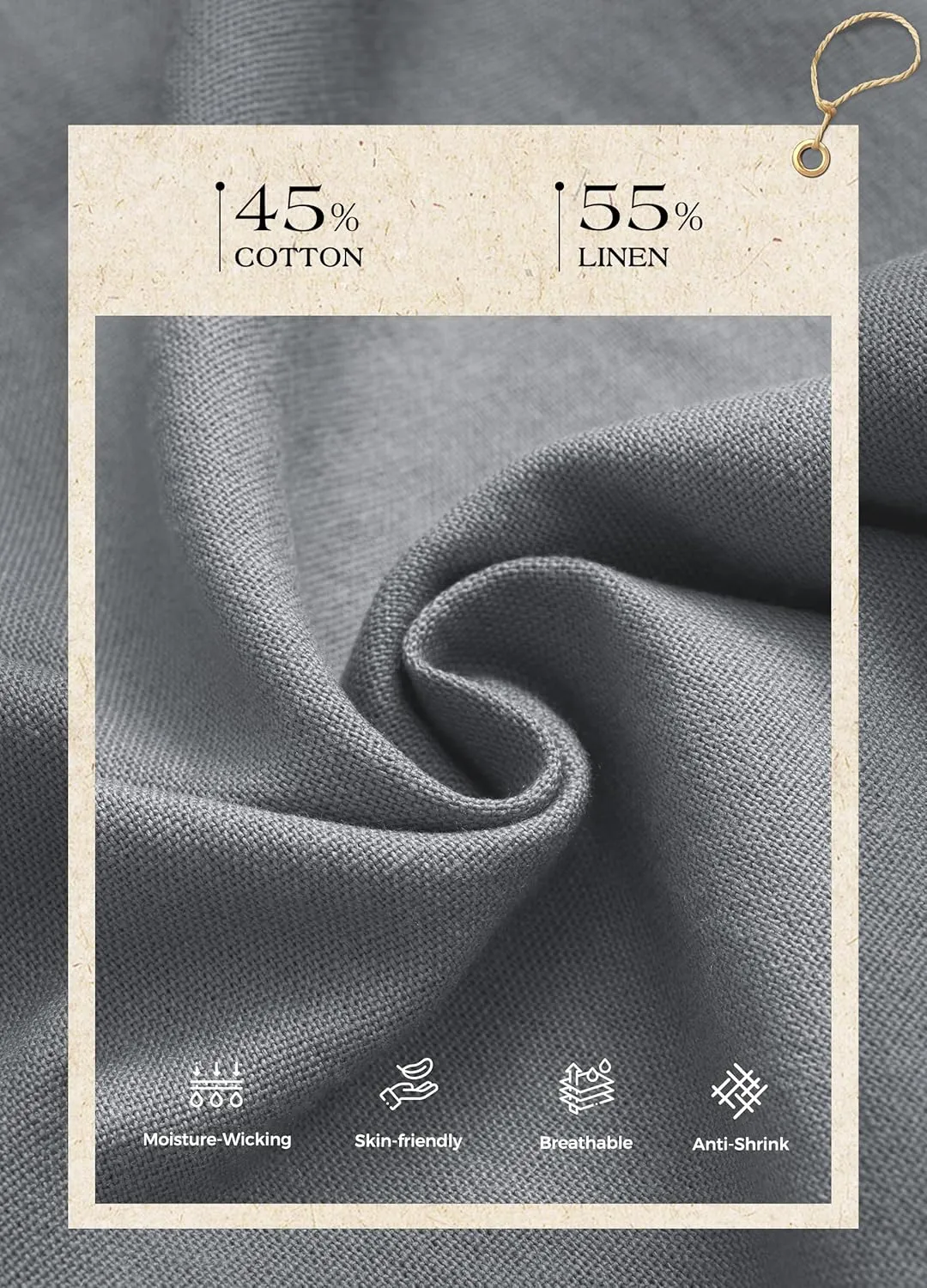 Women Linen Pants Wide Leg Palazzo Pants Cotton Linen Drawstring Summer Pants with Pockets 29"/31"/ 33"
