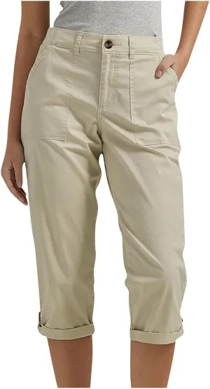 Womens Capris with Pockets Stretch Lightweight Casual Cargo Pants Rolled Hem Summer Cropped Trousers Outdoor Clothes