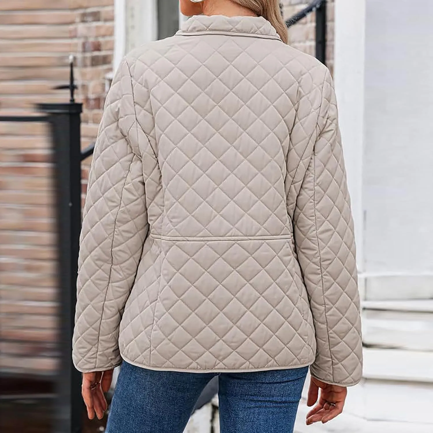 Womens Quilted Jacket Lightweight Puffer Jacket Button Down Winter Jacket Warm Insulated Jackets Padded Jacket