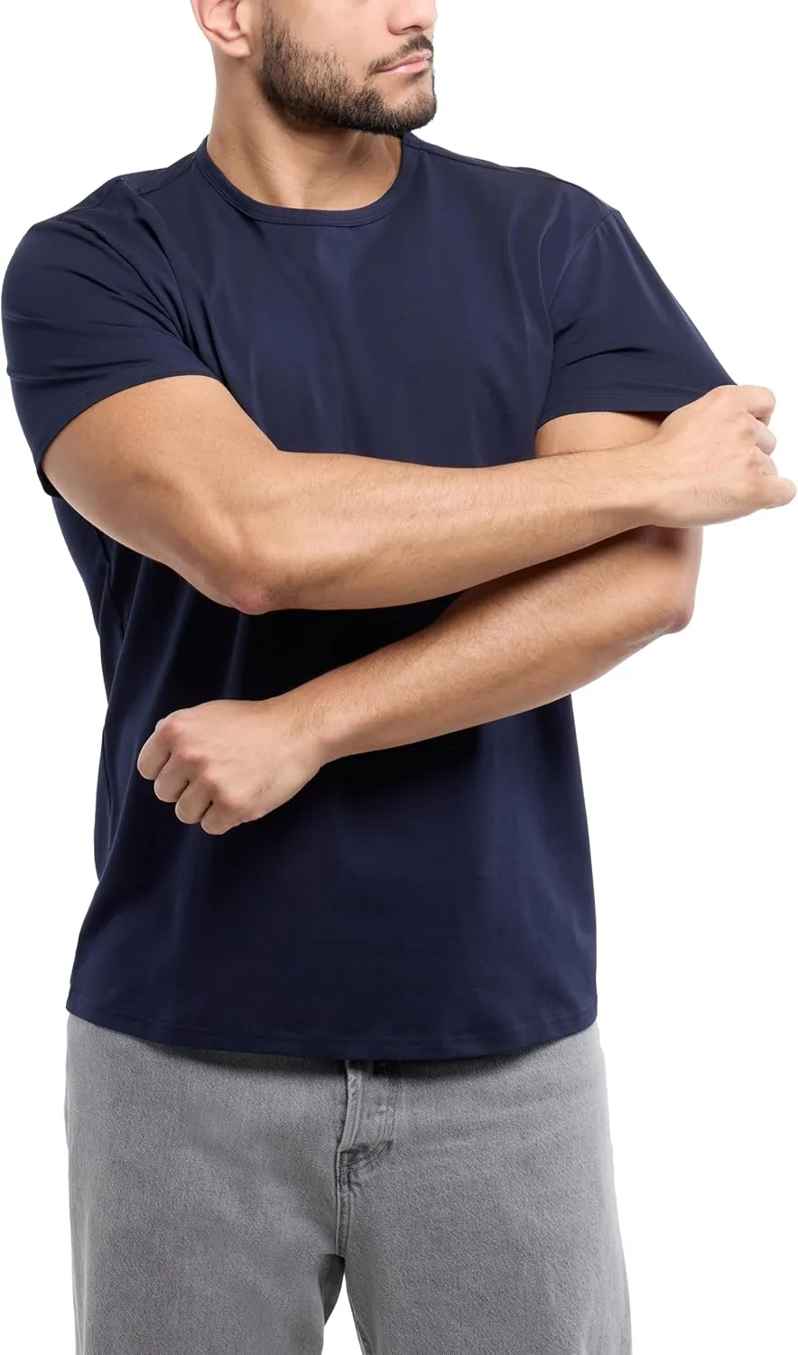 X RAY Mens Crew Neck T Shirts, Soft Cotton Slim Fit Short Sleeve Stretch Crewneck Basic Tees for Men