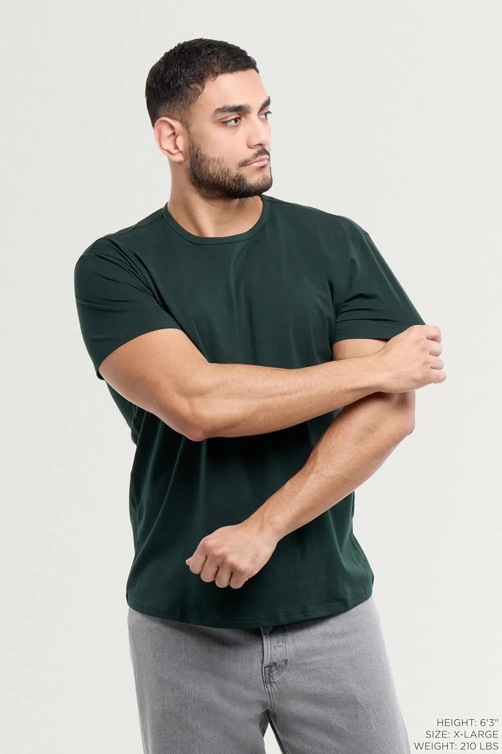 X RAY Mens Crew Neck T Shirts, Soft Cotton Slim Fit Short Sleeve Stretch Crewneck Basic Tees for Men