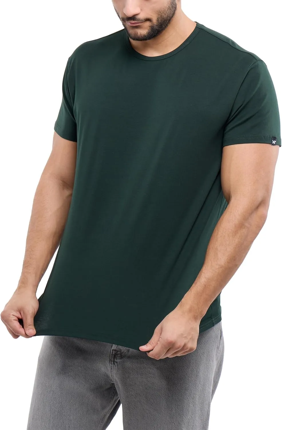 X RAY Mens Crew Neck T Shirts, Soft Cotton Slim Fit Short Sleeve Stretch Crewneck Basic Tees for Men