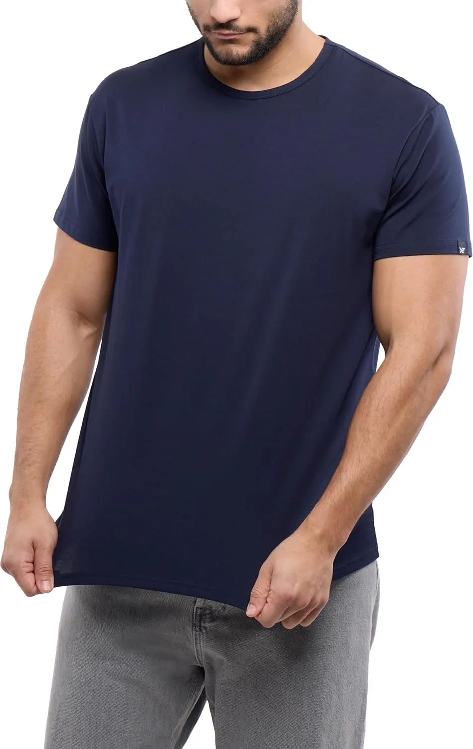 X RAY Mens Crew Neck T Shirts, Soft Cotton Slim Fit Short Sleeve Stretch Crewneck Basic Tees for Men