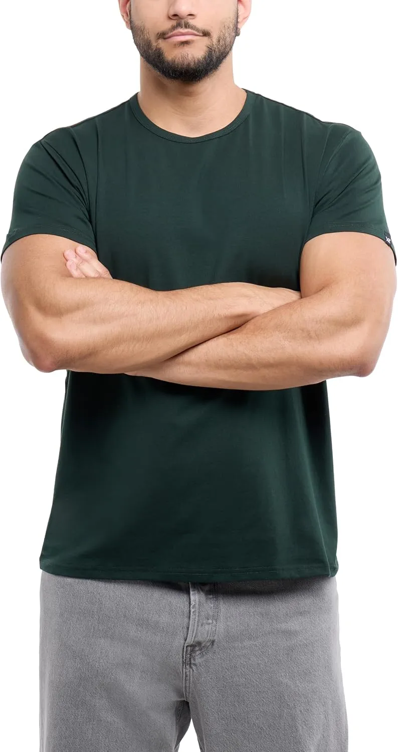 X RAY Mens Crew Neck T Shirts, Soft Cotton Slim Fit Short Sleeve Stretch Crewneck Basic Tees for Men