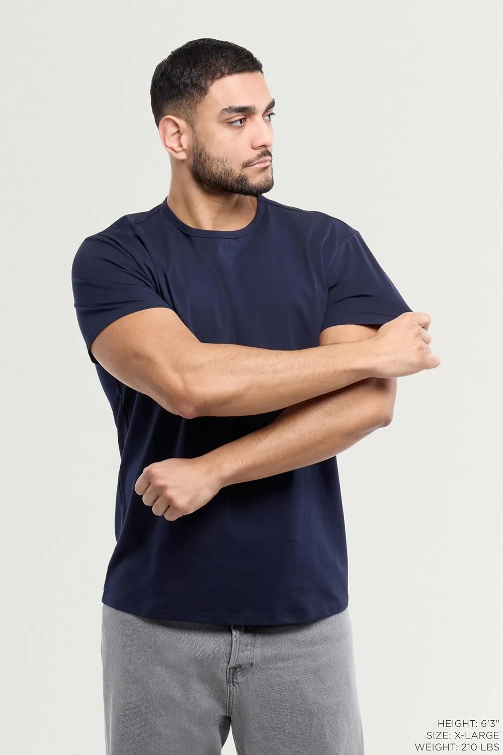 X RAY Mens Crew Neck T Shirts, Soft Cotton Slim Fit Short Sleeve Stretch Crewneck Basic Tees for Men